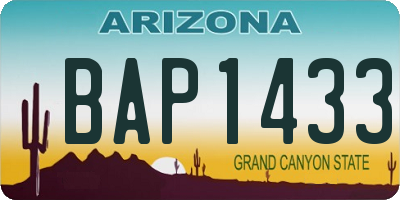 AZ license plate BAP1433
