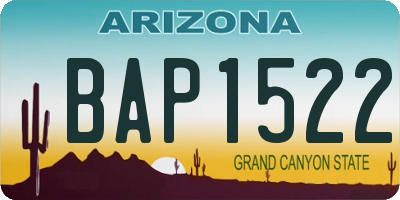 AZ license plate BAP1522