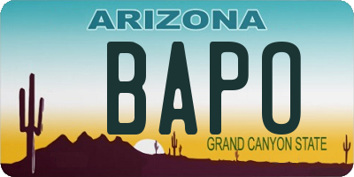 AZ license plate BAPO