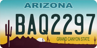 AZ license plate BAQ2297