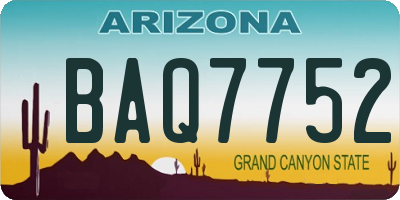 AZ license plate BAQ7752
