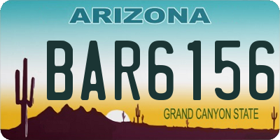 AZ license plate BAR6156