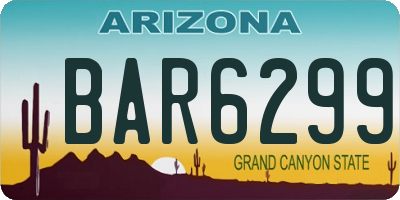 AZ license plate BAR6299