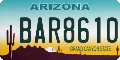 AZ license plate BAR8610