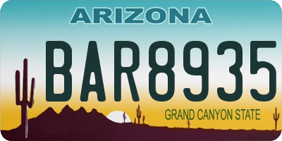 AZ license plate BAR8935