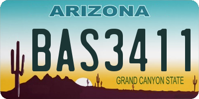 AZ license plate BAS3411