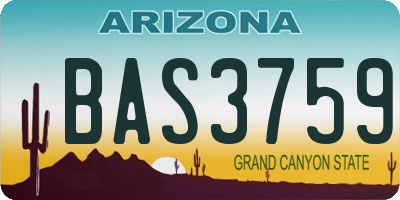 AZ license plate BAS3759