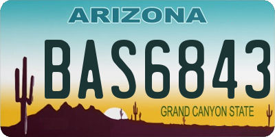 AZ license plate BAS6843