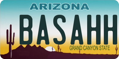 AZ license plate BASAHH