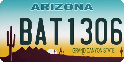 AZ license plate BAT1306