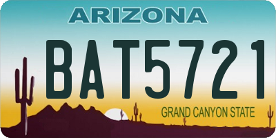 AZ license plate BAT5721