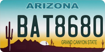 AZ license plate BAT8680