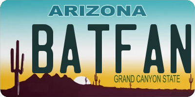 AZ license plate BATFAN