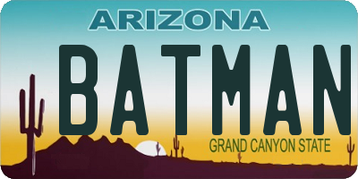 AZ license plate BATMAN