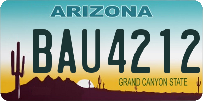 AZ license plate BAU4212