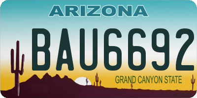AZ license plate BAU6692