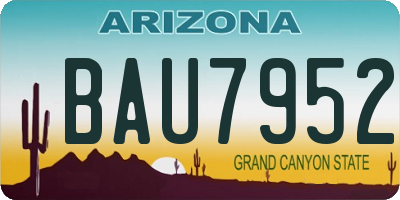 AZ license plate BAU7952