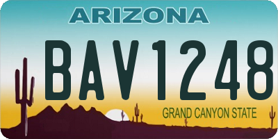 AZ license plate BAV1248