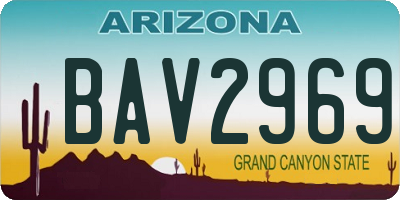 AZ license plate BAV2969