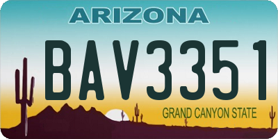 AZ license plate BAV3351