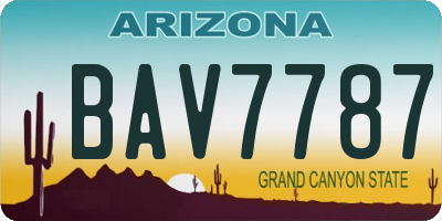 AZ license plate BAV7787
