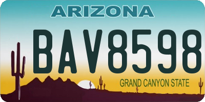 AZ license plate BAV8598