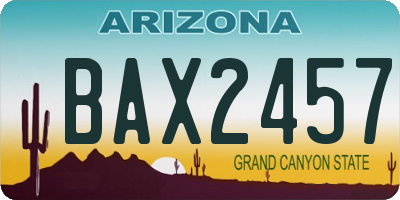 AZ license plate BAX2457