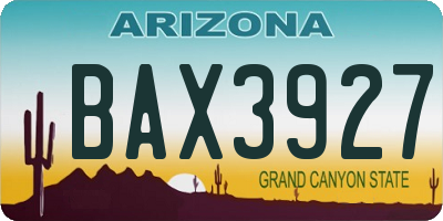 AZ license plate BAX3927