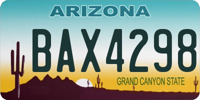 AZ license plate BAX4298