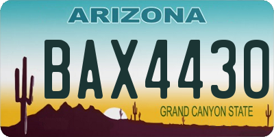 AZ license plate BAX4430