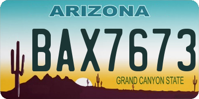 AZ license plate BAX7673