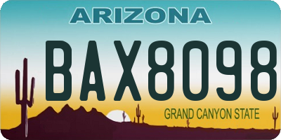 AZ license plate BAX8098
