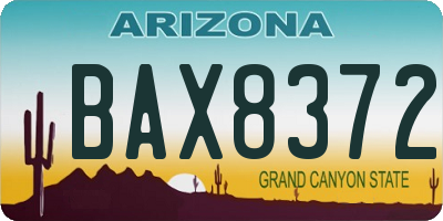 AZ license plate BAX8372