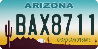 AZ license plate BAX8711