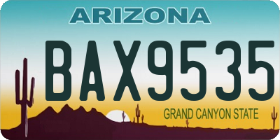 AZ license plate BAX9535