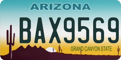AZ license plate BAX9569