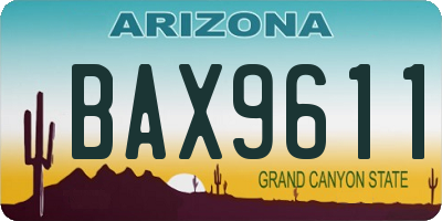 AZ license plate BAX9611