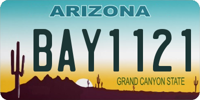 AZ license plate BAY1121