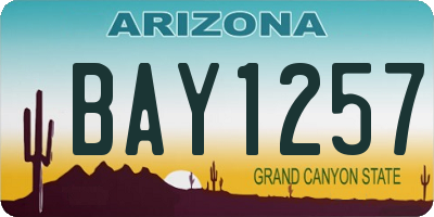 AZ license plate BAY1257