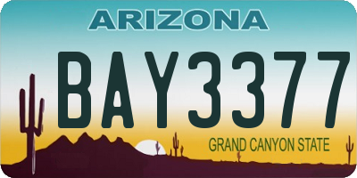 AZ license plate BAY3377