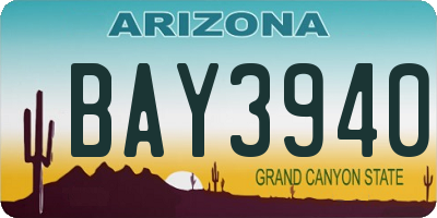 AZ license plate BAY3940