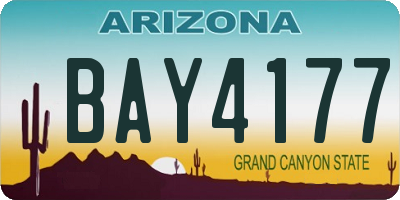 AZ license plate BAY4177