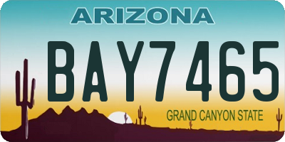 AZ license plate BAY7465