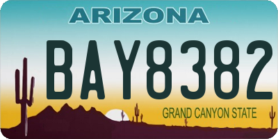 AZ license plate BAY8382