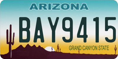 AZ license plate BAY9415