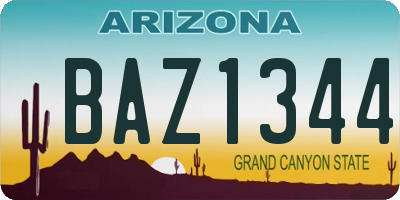 AZ license plate BAZ1344