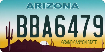 AZ license plate BBA6479