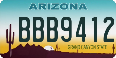AZ license plate BBB9412