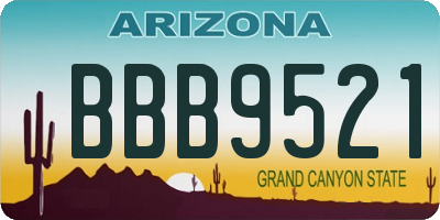 AZ license plate BBB9521