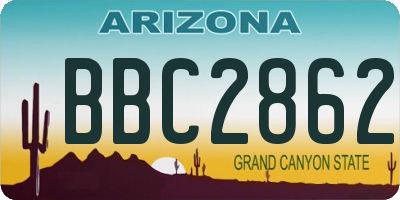 AZ license plate BBC2862